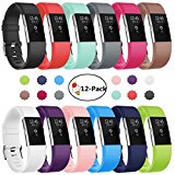 Soulen Fitbit Charge 2 Bands, Soft Accessory Replacement Wristband Strap Classic Large Small Bands Available in Varied Colors with Secure Metal Clasp for Fitbit Charge 2 (1-Pack Black, Large)