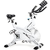 Indoor Cycling Bike Trainer Belt Drive and Sturdy (White)