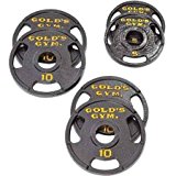 50 Lb Olympic Plate Set with Grip Plate Design Make Working Out Safer and More Productive by Golds Gym