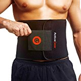 ActiveGear Waist Trimmer Belt for Stomach and Back Lumbar Support, Large: 9″ x 46″ – Red