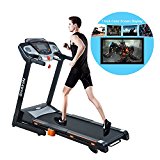 Shayin Smart 2.0HP Folding Electric Treadmill Support Motorized Power Running Jogging Incline Machine 7 Inch color screen display for Home Gym Health Fitness Training Equipment (US STOCK)