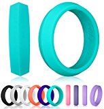 Knot Theory Silicone Wedding Ring for Women â˜…Award-winning Designer â˜…5mm Knife Edge Band for Best Style and Comfort (Size 5 and Size 5.5, Robin Egg)