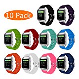 KingAcc Fitbit Blaze Bands, Soft Accessory Replacement Band for Fitbit Blaze, With Metal Buckle Fitness Wristband Strap Women Men (10-Pack, 10 Colors, Large)