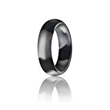 ROQ Silicone Wedding Ring For Women, Affordable Silicone Rubber Band, Black, White Camo – Size 8