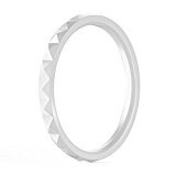 ThunderFit Thin and Stackable Silicone Rings, 8 Pack Silicone Wedding Bands for Women – Diamond Pattern (White, 7.5-8 (18.2mm))