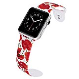 VODKE for Apple Watch Bands, Soft Silicone Strap Replacement iWatch Wristbands for Apple Watch Sport Series 3 Series 2 Series 1 Type-11 38mm S/M