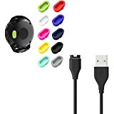 LDFAS Charger Cable (1 PACK) and Silicone Dust Plug Charger Port Protector (10 PACK) for Garmin Fenix 5S/5/5X/Vivoactive 3/Vivosport/Forerunner 935/Approach S60/D2 Charlie/Quatix 5 Smartwatch