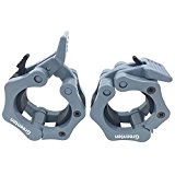 Greententljs Olympic Barbell Collar Clamp Locking 2 Inch Bar Grip – Barbell Clamps Lock Weight Plates Clips with Rubber Line Workout for Squats Weightlifting Fitness Strengh Training Body Building by