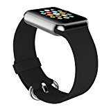 Youther for Apple Watch Bands, Soft Silicone Strap Replacement Wristbands for Apple Watch Sport Series 3 Series 2 Series 1 42mm Black
