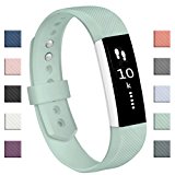Fundro Fitbit Alta Bands, Soft Silicone Replacement Classic Bands Available in Varied Colors with Secure Buckle for Fitbit Alta HR and Fitbit Alta (D# 1-Pack Teal, Small (6.2″-7.1″))