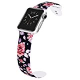 VODKE for Apple Watch Bands, Soft Silicone Strap Replacement iWatch Wristbands for Apple Watch Sport Series 3 Series 2 Series 1 Type-17 38mm M/L