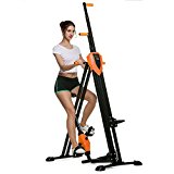 ANCHEER Vertical Climber 2 In 1 Folding Exercise Climbing Machine Full Total Body Workout Fitness Stepper (Orange)