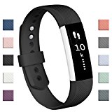 Fundro Fitbit Alta Bands, Soft Silicone Replacement Classic Bands Available in Varied Colors with Secure Buckle for Fitbit Alta HR and Fitbit Alta (D# 1-Pack Black, Small (6.2″-7.1″))