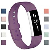 Fundro Fitbit Alta Bands, Soft Silicone Replacement Classic Bands Available in Varied Colors with Secure Buckle for Fitbit Alta HR and Fitbit Alta (D# 1-Pack Purple, Small (6.2″-7.1″))