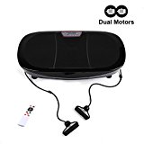 Z ZELUS 3D Fitness Whole Body Vibration Platform Machine – 400W Dual Motors Vibration Plate Crazy Fit Massage Exercise Machine with Remote Control & Resistance Bands (Black)