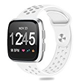 HUMENN For Fitbit Versa Bands, Replacement Accessory Breathable Sport Bands with Air Holes for Fitbit Versa Smartwatch