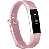 Fundro Fitbit Alta Bands, Soft Silicone Replacement Classic Bands Available in Varied Colors with Secure Buckle for Fitbit Alta HR and Fitbit Alta (C# 1-Pack Pink, Small (6.2″-7.1″))