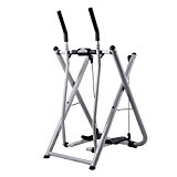 COSTWAY Folding Air Walk Trainer Fitness Exercise Elliptical Machine Stepper Glider for Gym Home Office with LCD Monitor