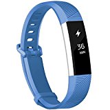 Fundro Fitbit Alta Bands, Soft Silicone Replacement Classic Bands Available in Varied Colors with Secure Buckle for Fitbit Alta HR and Fitbit Alta (C# 1-Pack Blue, Large (7.1″-8.3″))