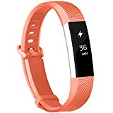Fundro Fitbit Alta Bands, Soft Silicone Replacement Classic Bands Available in Varied Colors with Secure Buckle for Fitbit Alta HR and Fitbit Alta (C# 1-Pack Coral, Large (7.1″-8.3″))