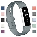 Fundro Fitbit Alta Bands, Soft Silicone Replacement Classic Bands Available in Varied Colors with Secure Buckle for Fitbit Alta HR and Fitbit Alta (D# 1-Pack Rock Blue, Small (6.2″-7.1″))