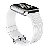 Youther for Apple Watch Bands, Soft Silicone Strap Replacement Wristbands for Apple Watch Sport Series 3 Series 2 Series 1 38mm White