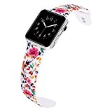 VODKE for Apple Watch Bands, Soft Silicone Strap Replacement iWatch Wristbands for Apple Watch Sport Series 3 Series 2 Series 1 Type-2 38mm M/L