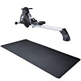 Velocity Exercise Black Magnetic Rower (Black with Equipment Mat)