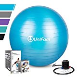 Exercise Stability Ball Chair with Hand Pump Use For CrossFit, Yoga, Balance & Core Strength Training, Non-Slip & Anti-Burst Extra Thick Fitness Ball(Blue&55CM)