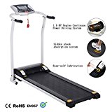 shaofu Electric Treadmill Portable Folding Treadmills Walking Machine Fitness Trainer Equipment (US STOCK) (1.5 HP – White)