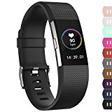 iGK For Fitbit Charge 2 Bands, Adjustable Replacement Bands with Metal Clasp for Fitbit Charge 2 Wristbands Classic Edition Black Small