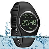 3D Pedometer Watch Sport Wristband IP68 Swimming Water-resistant Fitness Tracker with Accurately Track Steps/Distance/Calorie/Clock/Timer[No App No Phone need]for Walking Running Kid Men Women(Black)