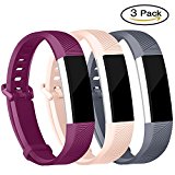 iGK For Fitbit Alta Bands and Fitbit Alta HR Bands, Newest Adjustable Sport Strap Replacement Bands for Fitbit Alta and Fitbit Alta HR Smartwatch Fitness Wristbands Pink Gray Plum Small