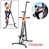 OUTAD Upgrade Vertical Climber Fitness Climbing Cardio Machine As Seen On TV with monitor & 2 EXTRA Resistance Straps | Full Body Workout Climber Machine for Home Gym