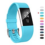 AIUNIT Fitbit Charge 2 Bands, Fitbit Charge 2 Accessory Bands Small Replacement Wristbands for Fitbit Charge 2 Bracelet Strap Band With 3pack Extra Buckles for Women Men Boys Girls