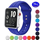 Sundo Apple Watch Band Silicone 42mm, Iwatch Replacement Wrist Strap Bracelet Band for Apple Watch Nike+ Sport Edition Series 1 Series 2 Series 3 (Royal Blue 42ML)