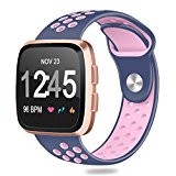 HUMENN For Fitbit Versa Bands, Replacement Accessory Breathable Sport Bands with Air Holes for Fitbit Versa Smartwatch