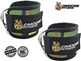 DMoose Fitness Ankle Straps for Cable Machines – Stainless Steel Double D-Ring, Adjustable Comfort fit Neoprene, Glute & Leg Workouts – For Men & Women (Green Camo, Single)
