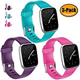 GEAK For Fitbit Versa Bands for Women Men,Replacement Bands for Fitbit Versa Small Teal Plum Rose