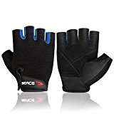 BEACE Weight Lifting Gym Gloves with Anti-Slip Leather Palm for Workout Exercise Training Fitness and Bodybuilding for Men & Women