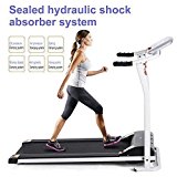 shaofu Easy Assembly Folding Electric Treadmill Motorized Running Machine (US STOCK) (White)