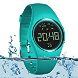 3D Non-Bluetooth Pedometer Watch Sport Wristband IP68 Swimming Water-resistant Fitness Tracker with Accurately Track Steps/Distance/Calorie/Clock/Timer for Walking Running Kids Men Women (Marrs Green)