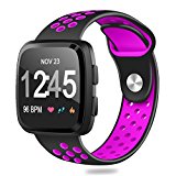 HUMENN For Fitbit Versa Bands, Replacement Accessory Breathable Sport Bands with Air Holes for Fitbit Versa Smartwatch