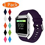 KingAcc Fitbit Blaze Bands, Soft Accessory Replacement Band for Fitbit Blaze, With Metal Buckle Fitness Wristband Strap Women Men (1-Pack, Lavender, Small) [No Frame]