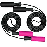 BenRan Jump Rope Adjustable Speed Rope for Cardio Training,Jump Ropes for Men, Women, and Kids, Best for MMA, Boxing, and Fitness (Z-Black&Hotpink)