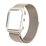 ALNBO 38mm Apple Watch Band Stainless Steel Mesh Magnetic Replacement Wrist Band with Metal Protective Case for Apple Watch Series 3 Series 2 Series 1 Sport&Edition Retro Gold