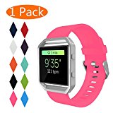 KingAcc Fitbit Blaze Bands, Soft Accessory Replacement Band for Fitbit Blaze, With Metal Buckle Fitness Wristband Strap Women Men (1-Pack, Rose, Large) [No Frame]