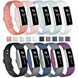 Fundro Fitbit Alta Bands, Soft Silicone Replacement Classic Bands Available in Varied Colors with Secure Buckle for Fitbit Alta HR and Fitbit Alta (B# 10-Pack, Small (6.2″-7.1″))