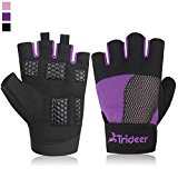 Trideer Womens Weight Lifting Gloves For Callus And Blister Protection, Breathable & Non-slip, Padded Gym Gloves For Powerlifting, Cross Training – Available in Black, Pink, Purple (Pair) …