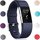 GEAK For Fitbit Charge 2 Bands, Classic Sports Replacement Bands for Fitbit Charge 2, Large Classic-Navyblue